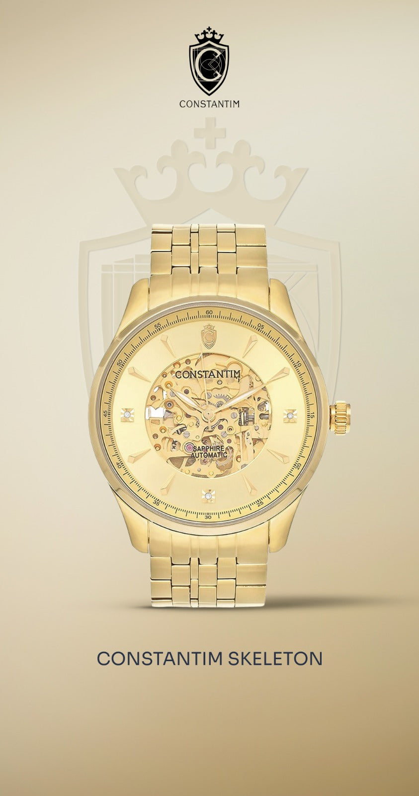 Relógio Constantim Gents Gold Automatic